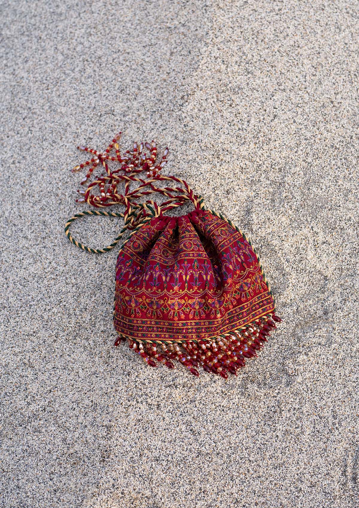 LAWN '25 - VOL. 1 - MAROON SILK POTLI