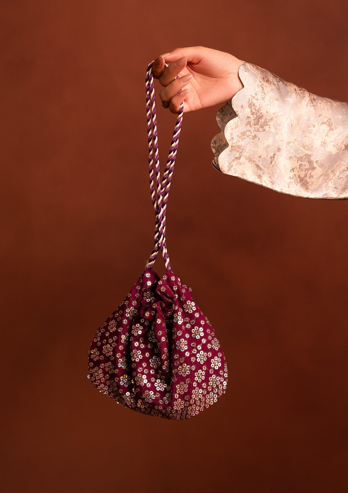 MISS AIK - RTW '25 D2 - MAGENTA SEQUIN POTLI