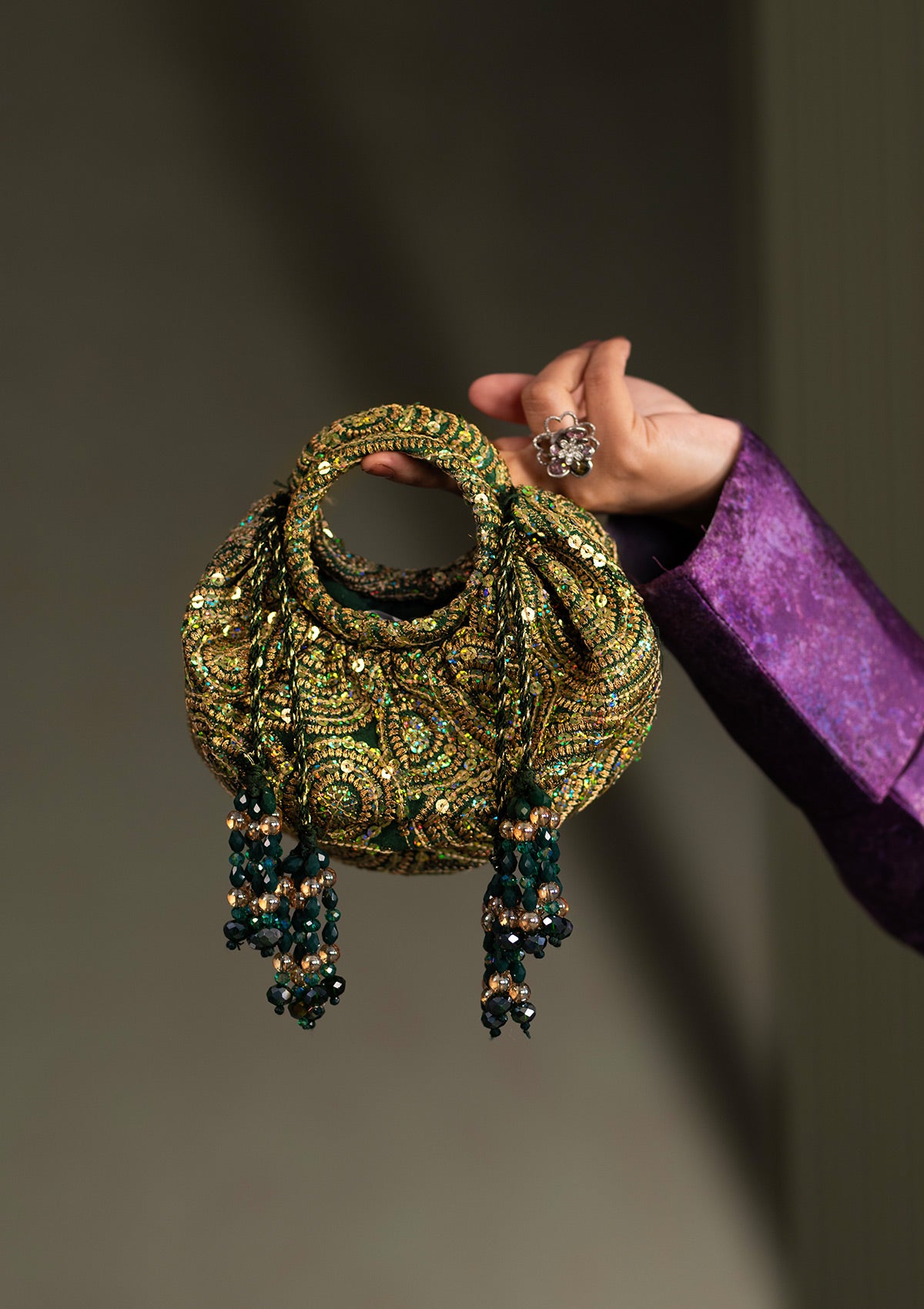 Bag - Green Sequin MAA25