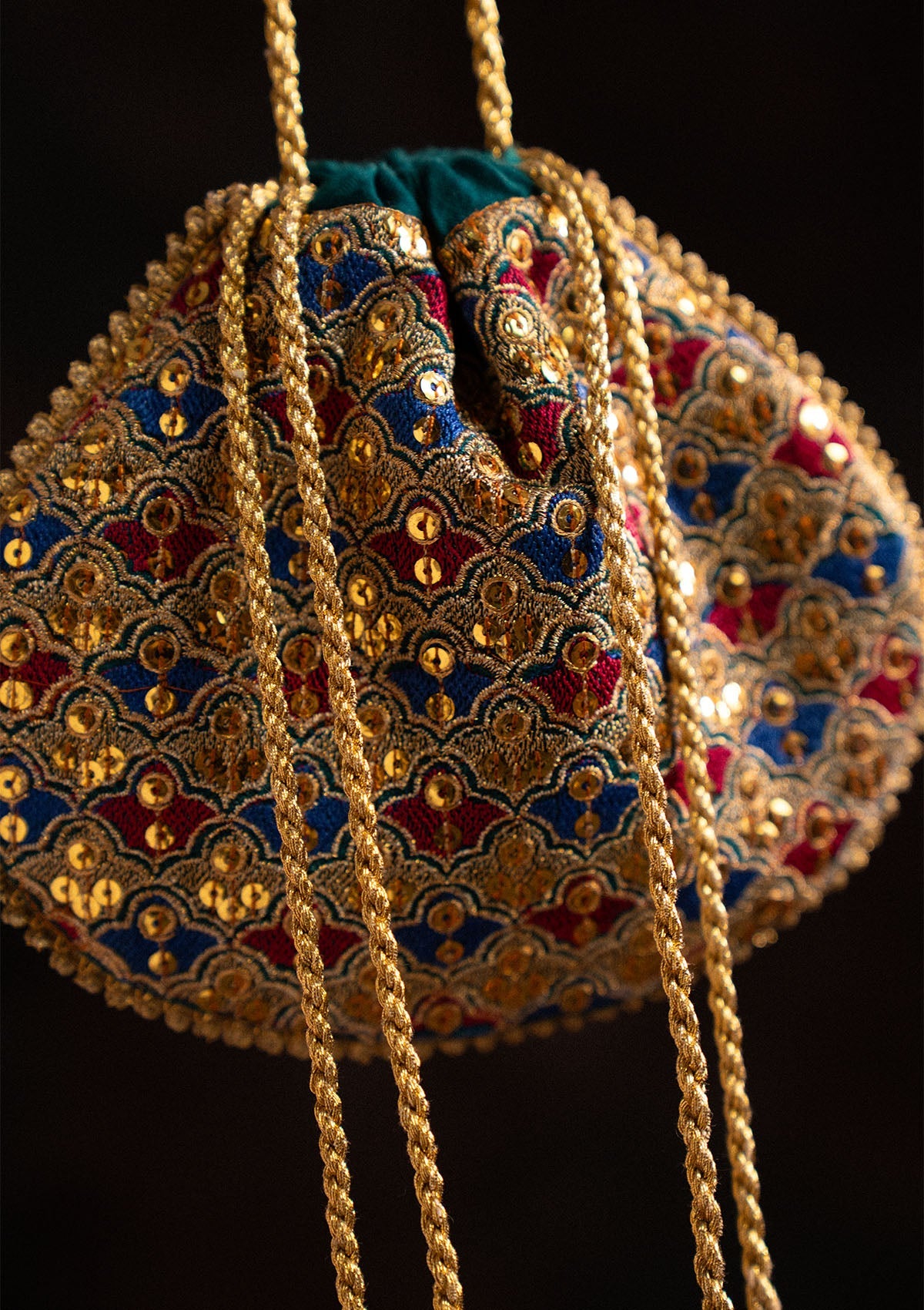 SARI EDIT '25 - TEAL MULTI SILK POTLI