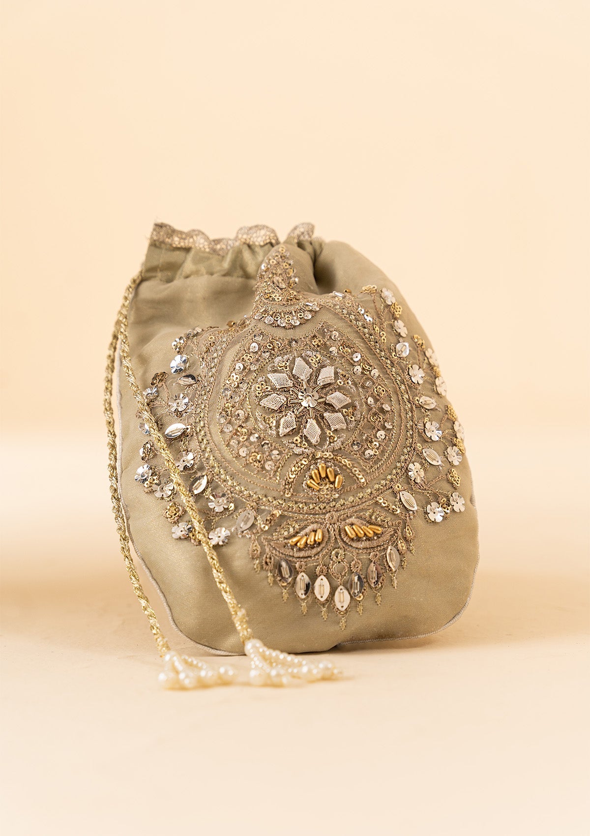 WEDDING FESTIVE ’23 VOL. 2 - GREY MASOORI SILK POTLI