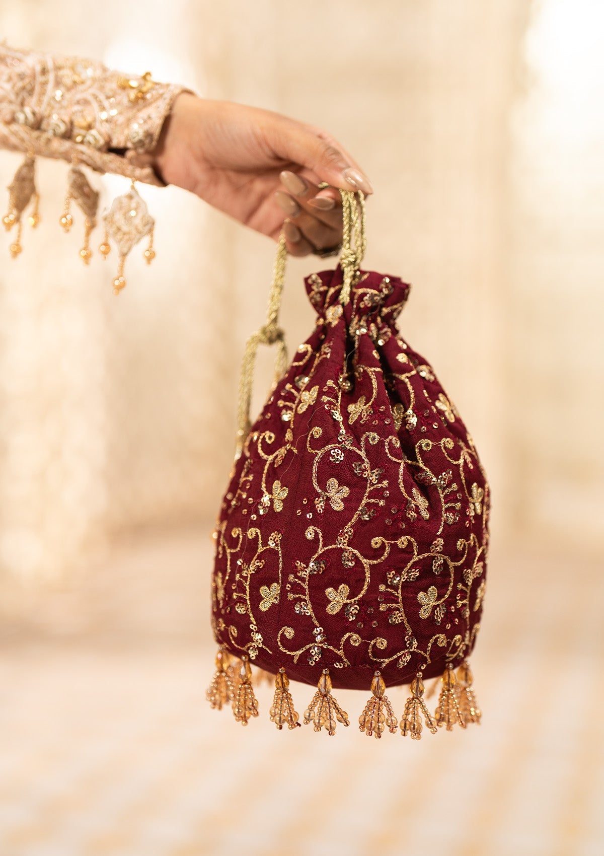 WEDDING FESTIVE ’24 VOL. 1 - MAROON SILK POTLI