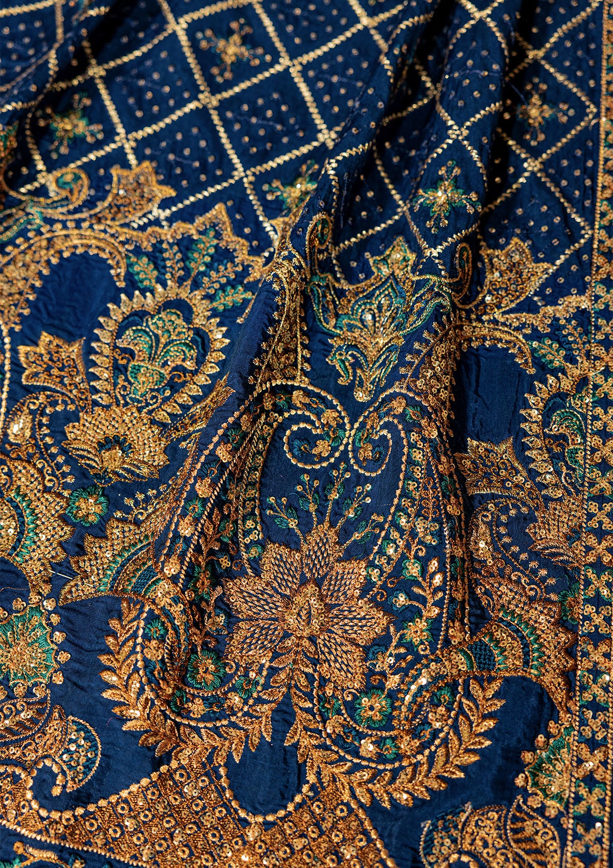 WEDDING FESTIVE ’26 VOL. 1 - ROYAL BLUE MEDIUM SILK SHAWL