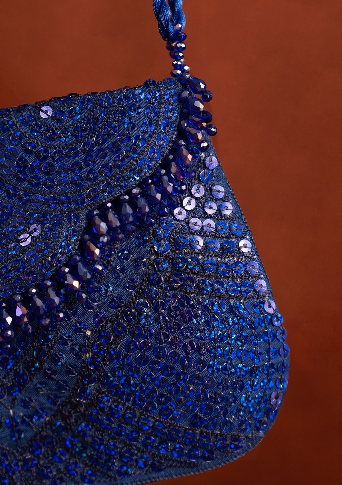MISS AIK - RTW '25 D2 - BLUE SEQUIN SHOULDER BAG
