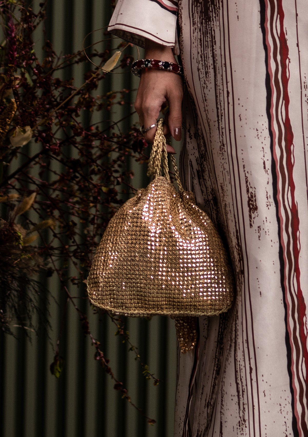 MISS AIK - RTW '25 D1 - GOLD SEQUIN POTLI