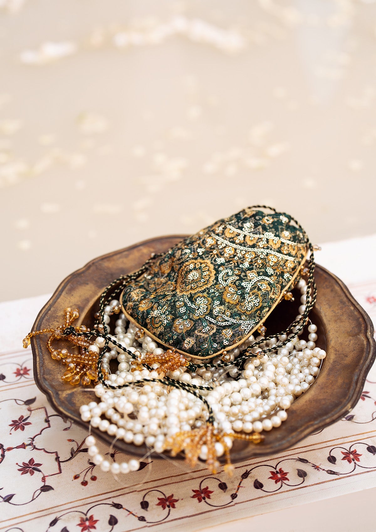 WEDDING FESTIVE ’24 VOL. 2 - BOTTLE GREEN JAMAWAAR POTLI