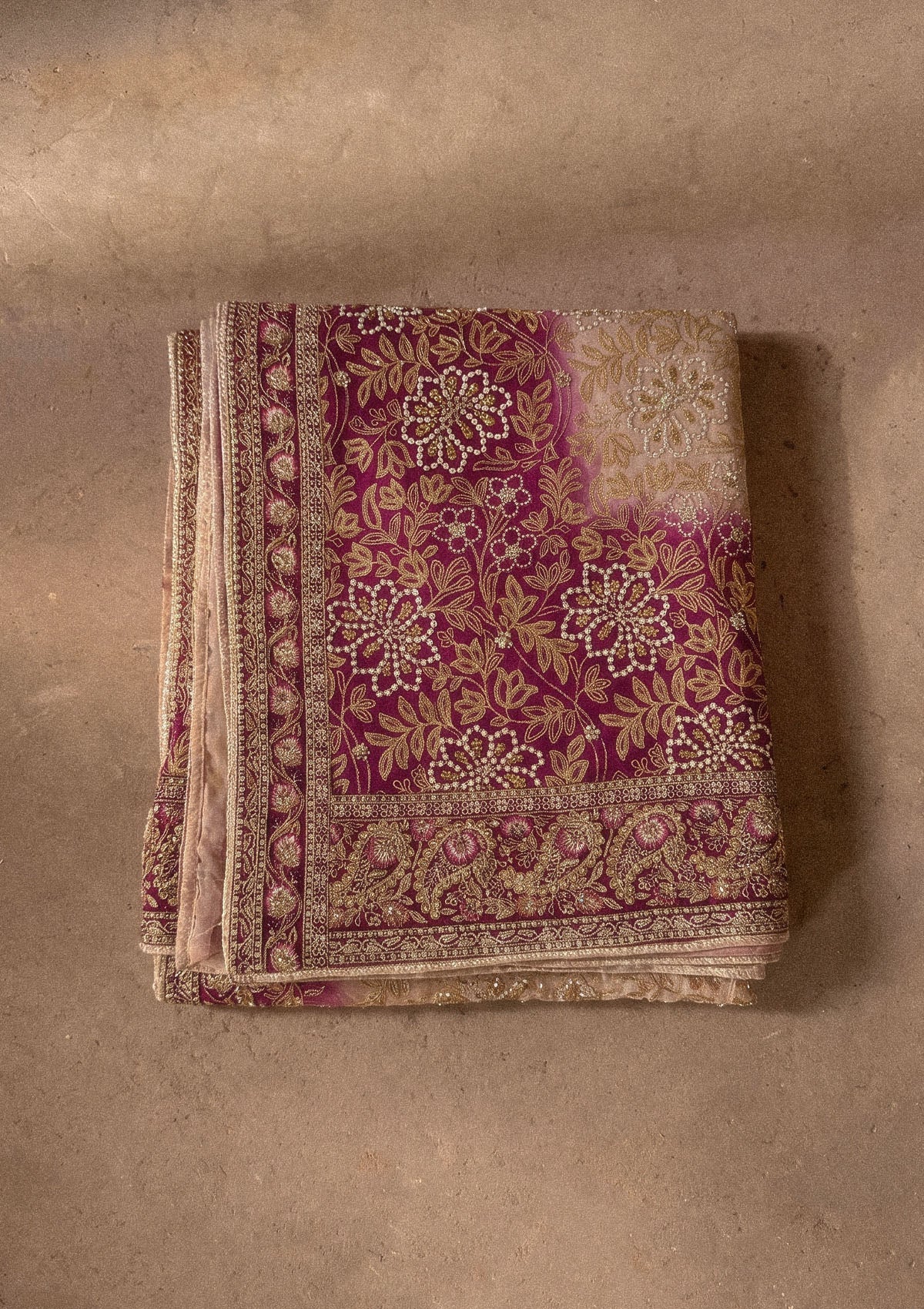 Shawl - Plum and Pink Medium Silk WDB26